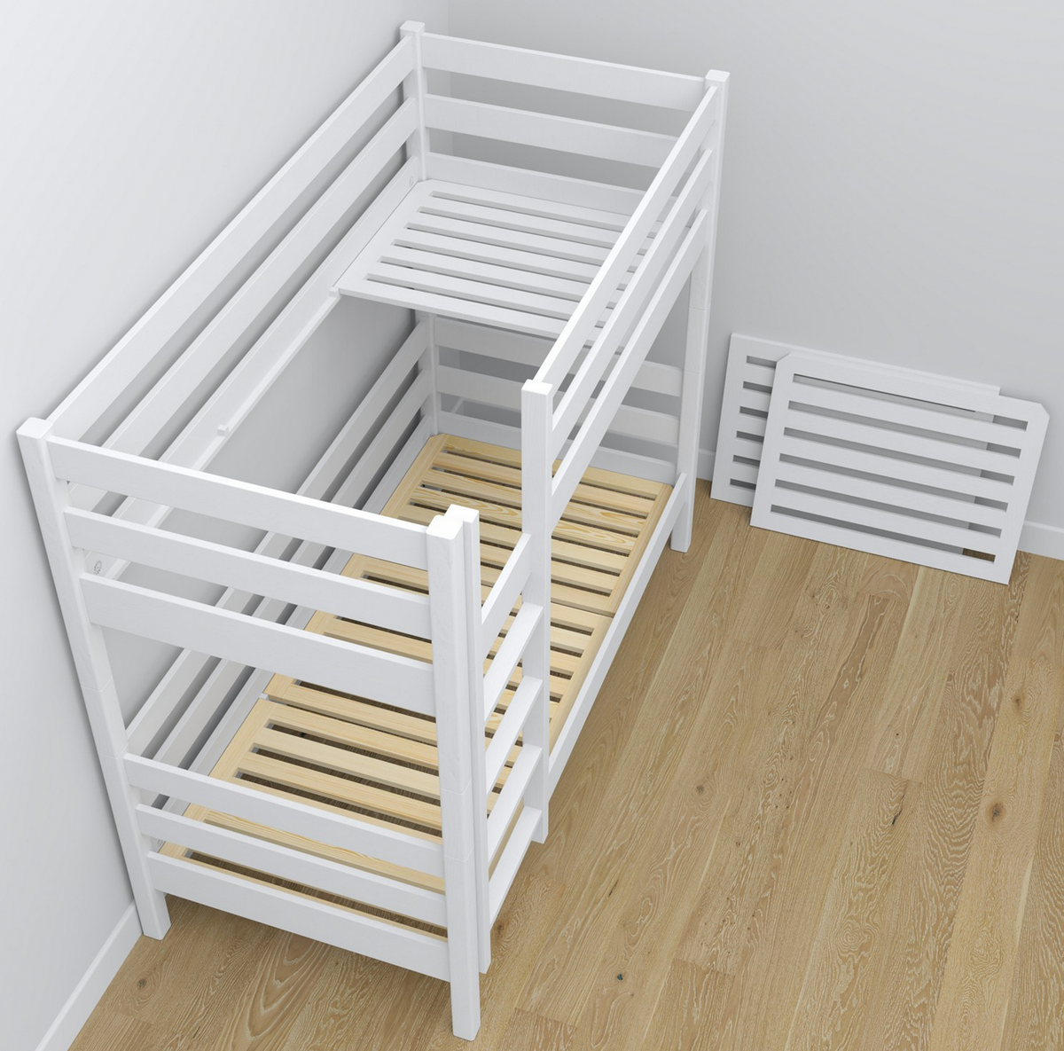 Stockbett WOODY 01 mit Schublade weiß