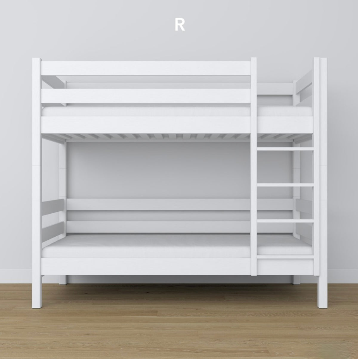 Stockbett Holz weiß mit leiter rechts