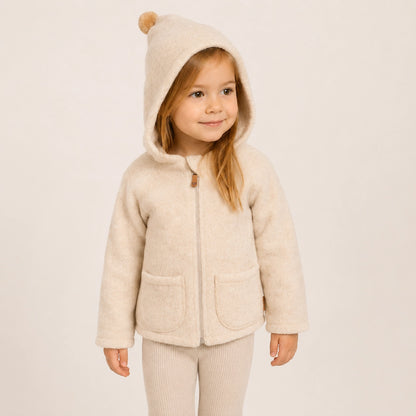 Zaffiro Baby &amp; Kinder Wolljacke in Beige aus Schafwolle 