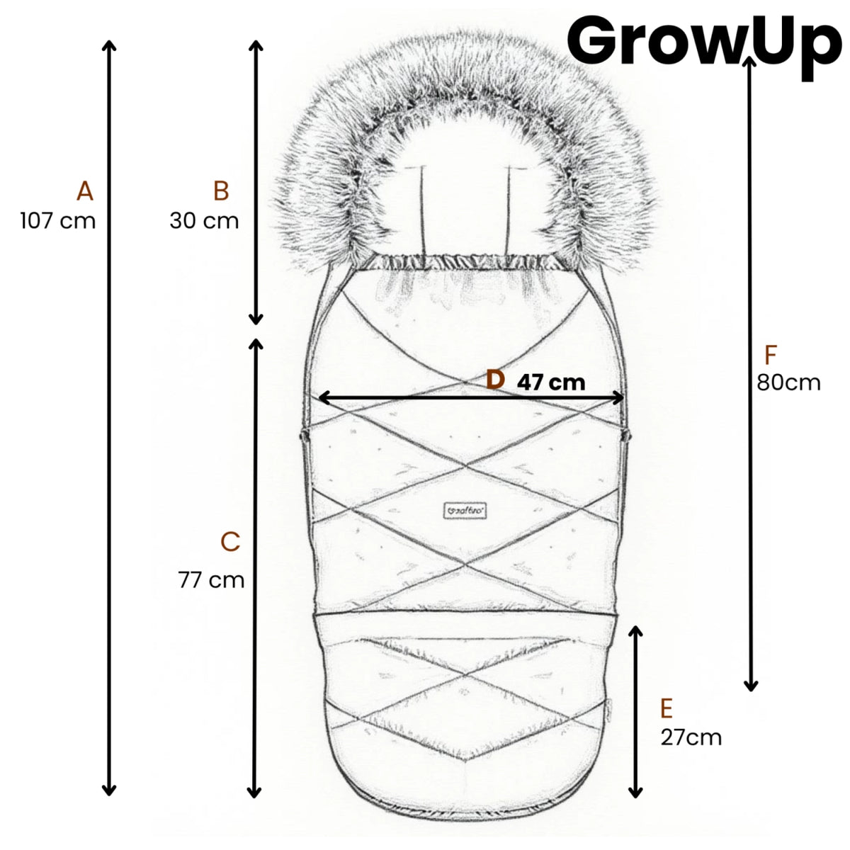Zaffiro Fußsack GrowUP Aspen beige mit PREMIUM-Schafwolle - mitwachsend