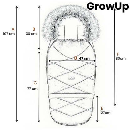 Zaffiro Fußsack GrowUP Aspen beige mit PREMIUM-Schafwolle - mitwachsend
