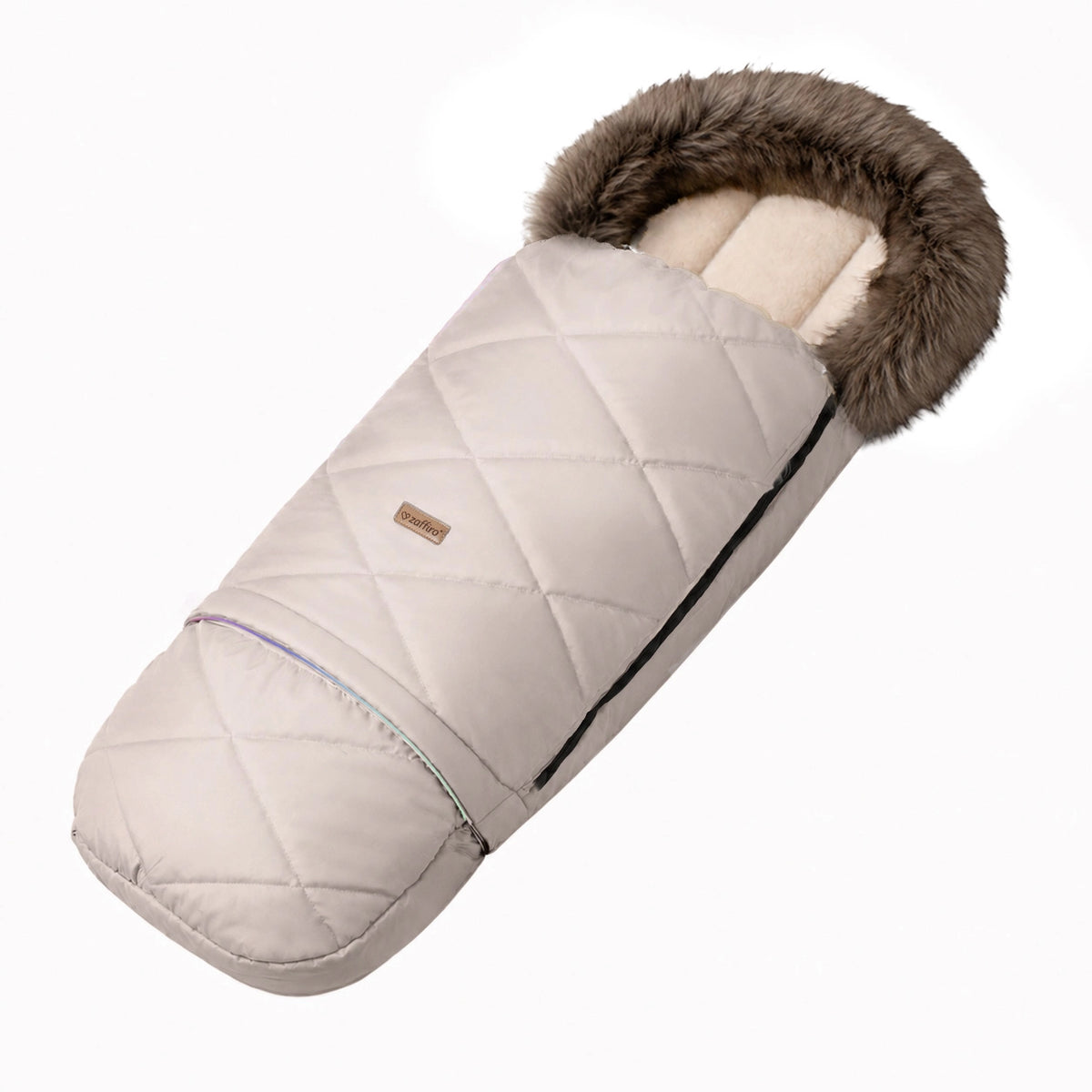Zaffiro Fußsack GrowUP Aspen beige mit PREMIUM-Schafwolle - mitwachsend
