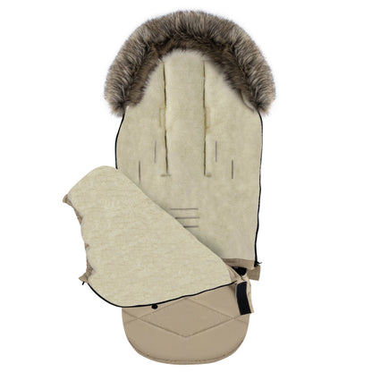 Zaffiro Fußsack GrowUP Nordico beige mit BASIC-Schafwolle - mitwachsend