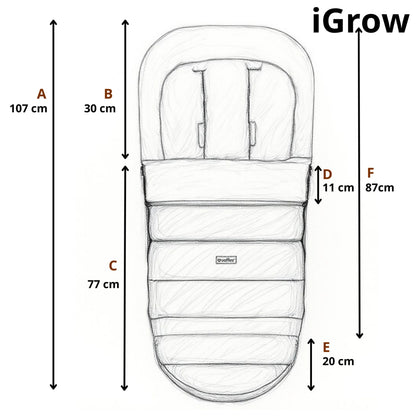 Zaffiro Fußsack iGrow Aspen beige mit PREMIUM-Schafwolle - mitwachsend