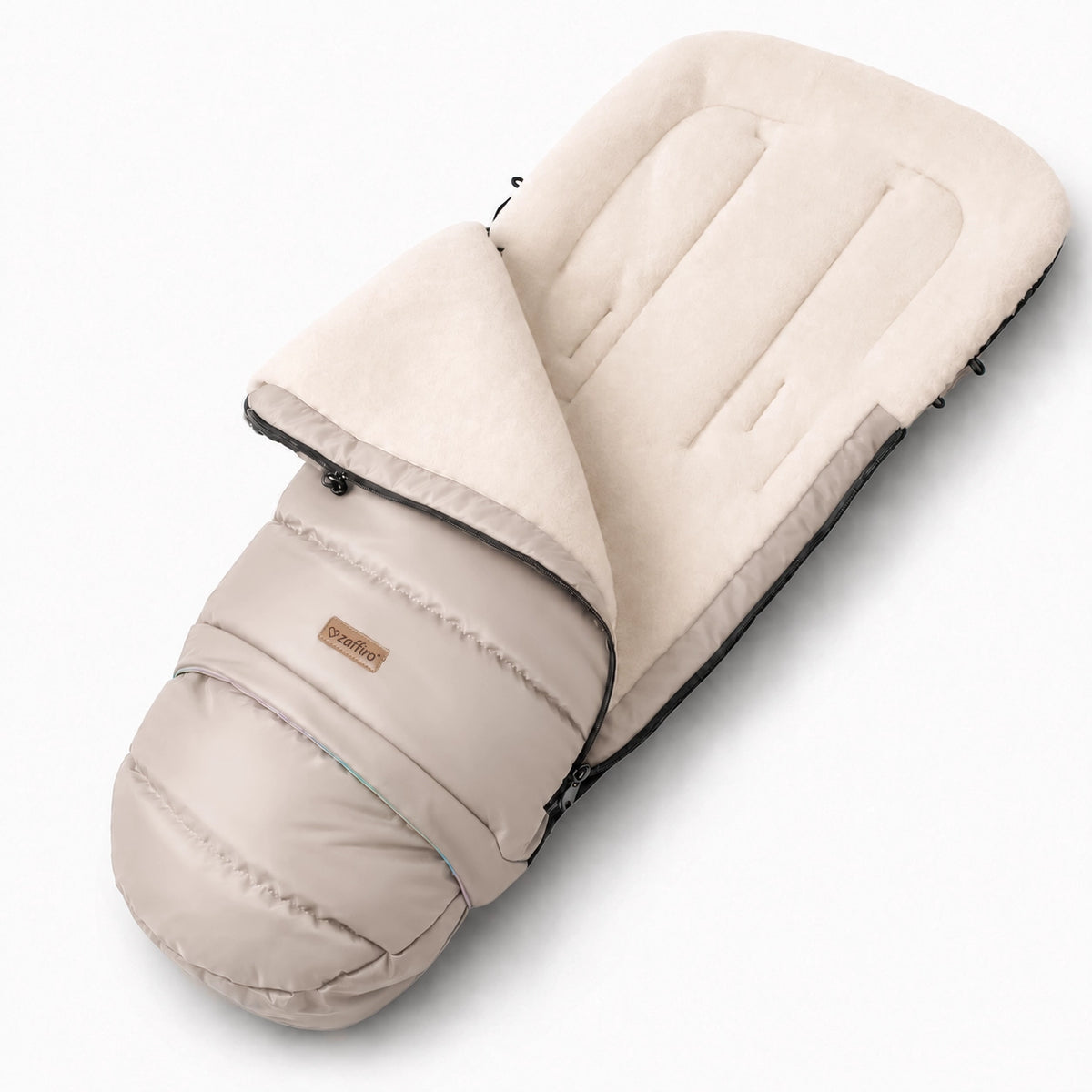 Zaffiro Fußsack iGrow Aspen beige mit PREMIUM-Schafwolle - mitwachsend
