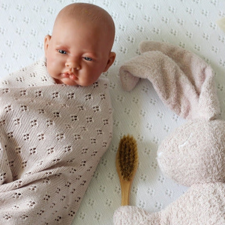 Gestrickte Bambusdecke rosa gestrickt Cotton&amp; sweets Babyshower Geschenk - harmony ambiente