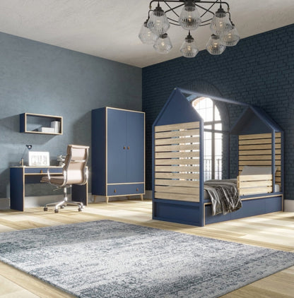 Schreibtisch NEW YORK Arrangement in Blau für Kinderzimmer - www.himmonyambiente.com