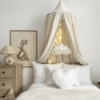 Cotton &amp; Sweets Baldachin Musselin Leinen natural 50 cm - harmony ambiente Wien