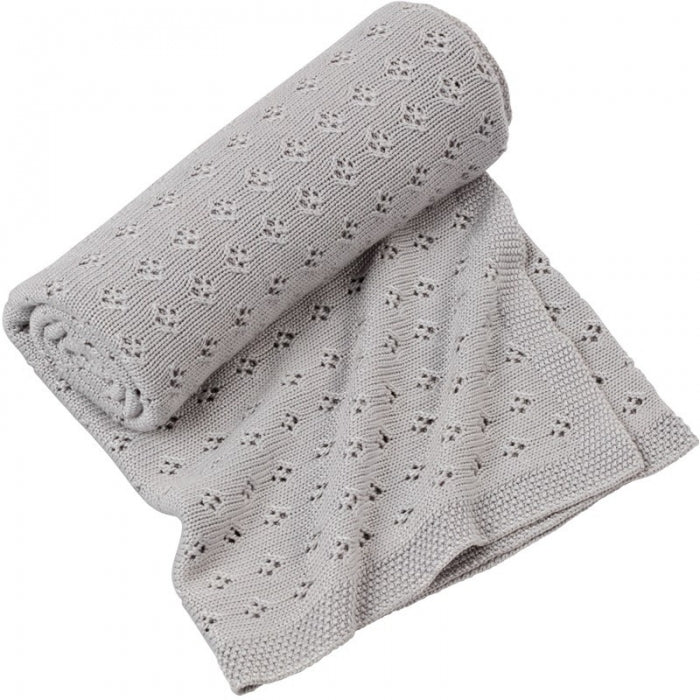 Bambusdecke grau gestrickt Cotton&amp; sweets Babyshower Geschenk - harmony ambiente