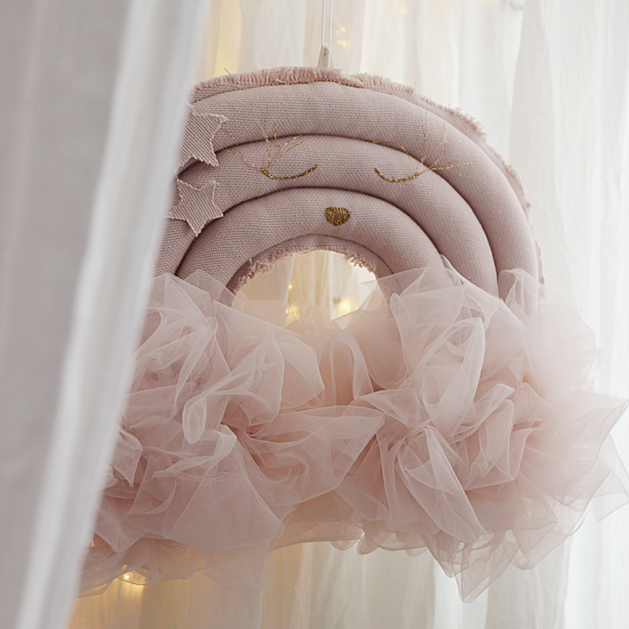 Cotton &amp; Sweets Baby Mobile Regenbogen puderrosa 
